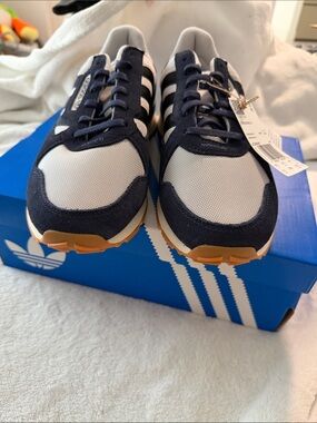adidas Treziod Blue White Black Gum Men's Low Top Athletic Sneakers
